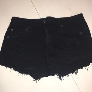 American Eagle Outfitters Black Distressed Shorts